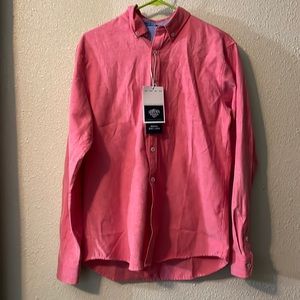 Aiopeson premium goods pink button dress shirt
